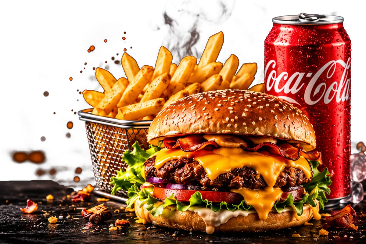 Burger sa pomfritom i kolom